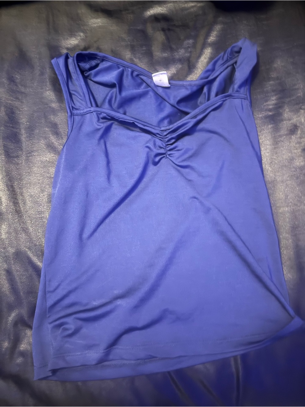 Women’s Royal Blue Ruched V-Neck Tank Top